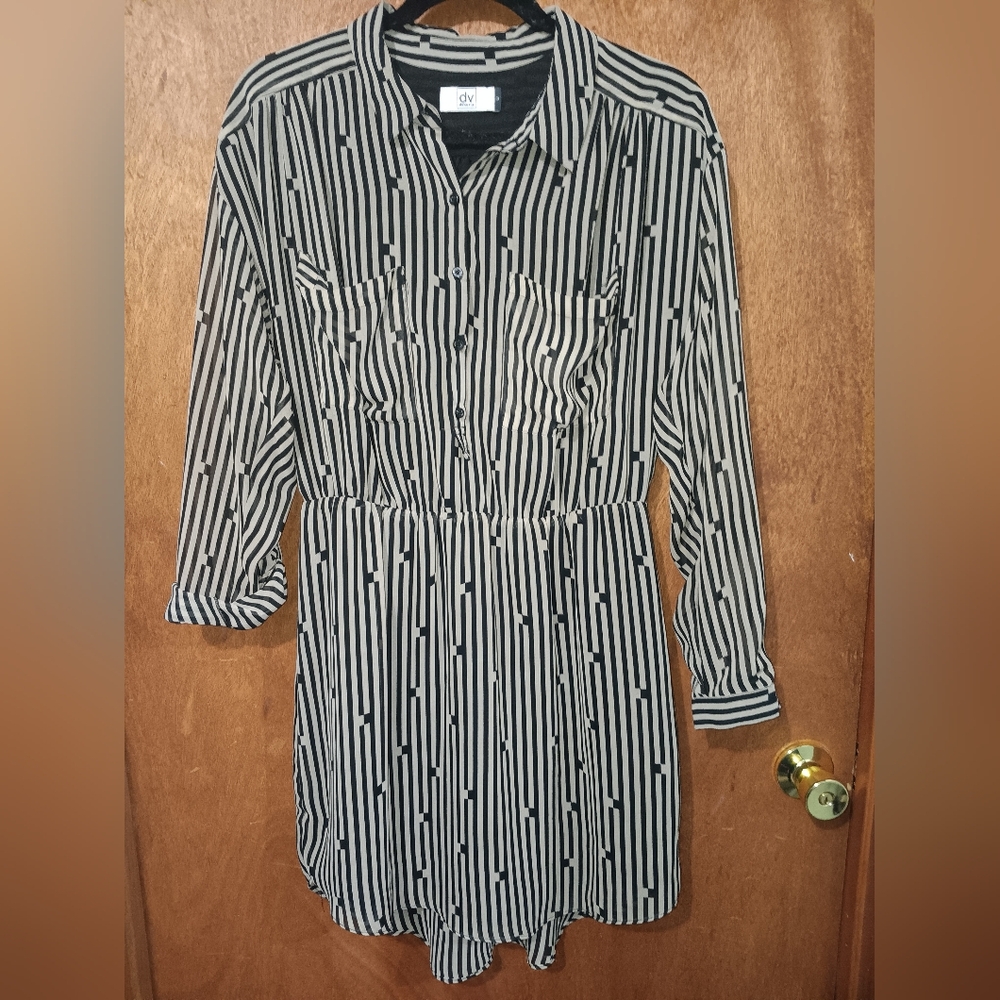 Dolce Vita Black and Tan Striped Shirt
